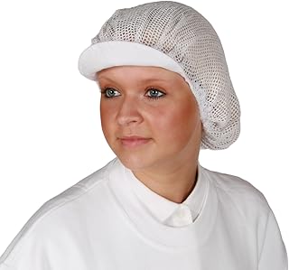 10 gorros de malla de algodón de Bicap, lavables, color blanco