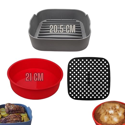 ACCESORIOS FREIDORA DE AIRE: Cesta freidora de aire Molde silicona freidora de aire Alfombrilla silicona para freidora de aire.Compatible con freidora de aire cosori 5,5 l cecotec freidora sin aceite