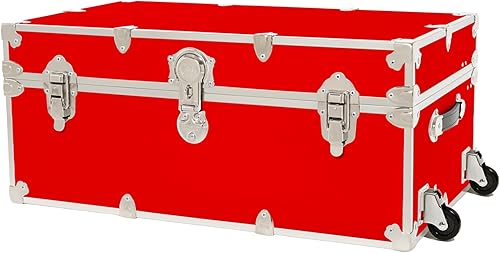 Miniatura 43 de Rhino Trunk & Case Baúl grande de vinilo en relieve de cuero, reposapiés de campamento de verano, baúl de almacenamiento para dormitorio