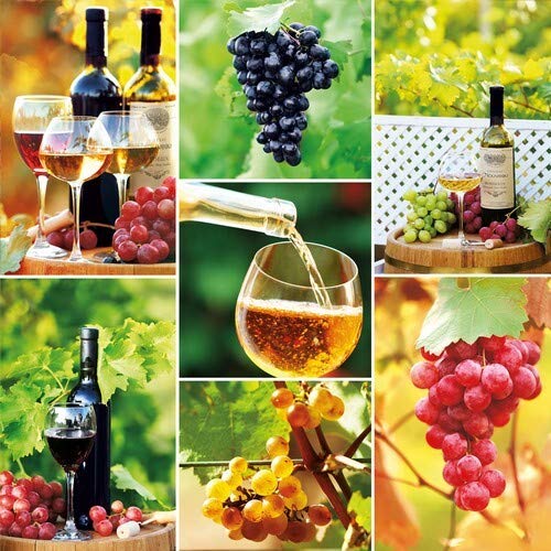 20 Servietten Kostbarkeit von Wein als Tischdeko für Liebhaber von Getränke 33x33cm Cover