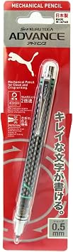 Kutsuwa Puma PM218BK Kuru Toga Mechanical Pencil, Advance, 0.02 inches 0.5 mm, Black