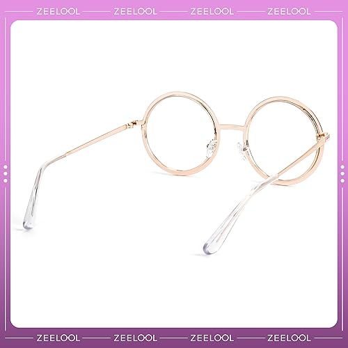 Miniatura 7 de Zeelool Lindas gafas redondas mentales para mujeres con lente transparente sin receta JGM849438