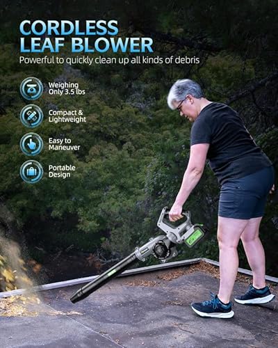 Comchoi TB-001 Leaf Blower, 680 Cfm 190 Mph 21V Electric Cordless Leaf Blower thumb #6