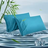 Vista 23 de Fundas de almohada estándar, fundas de almohada de viscosa refrescante de bambú con cierre de sobre, suave que absorbe la humedad para personas que