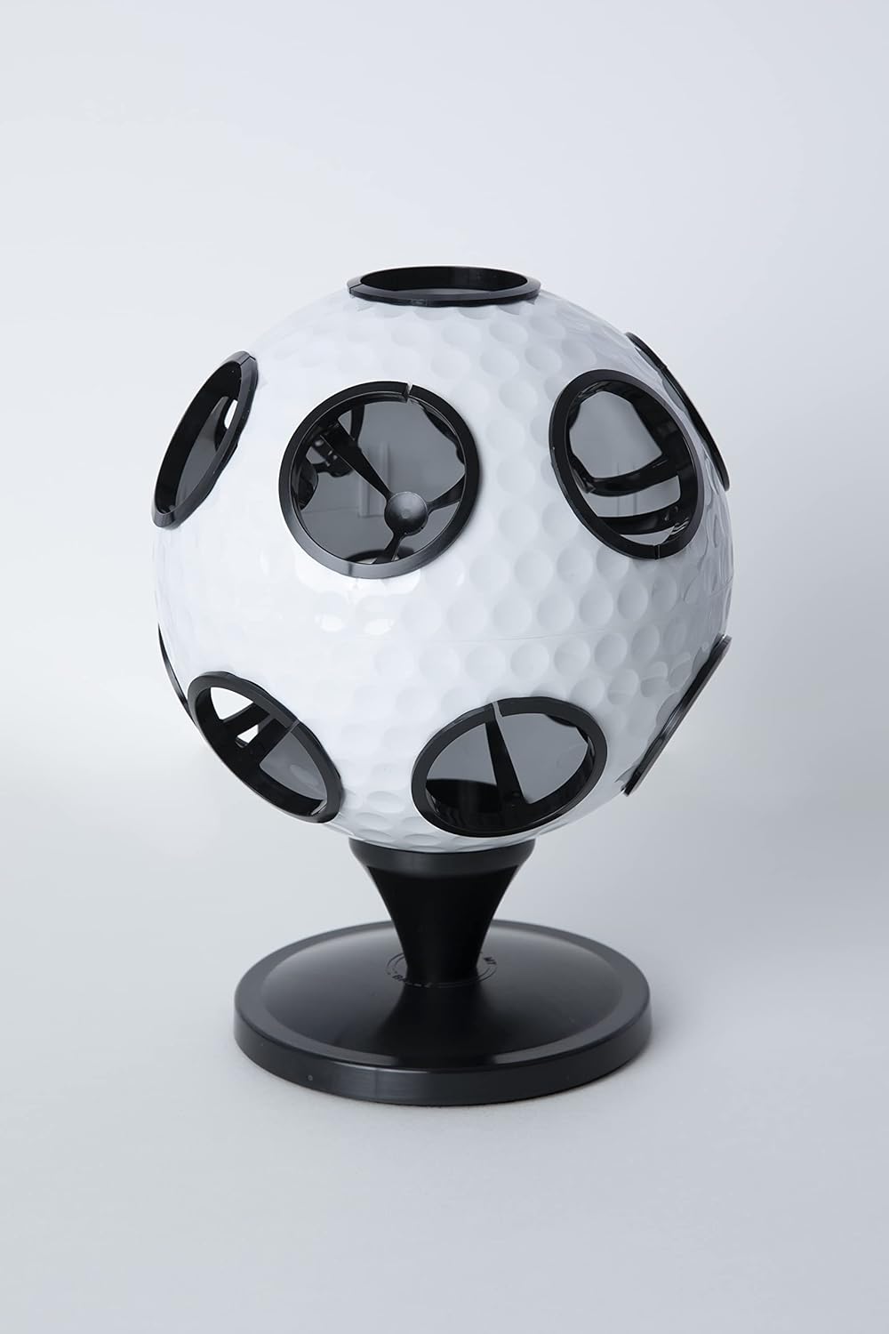 A Golfer's Dozen 7 Inch Golf Ball Display, 13 Balls Holding Capacity – Sturdy ABS Ball Rack for Book Shelf, Desk - Golf ball Memorabilia & Autographed Balls - White