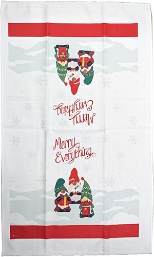 Miniatura 10 de Juego de ropa de cocina de Navidad con estampado caprichoso decorativo, 1 guante de horno, 2 agarraderas para ollas, almohadillas calientes, 2 paños