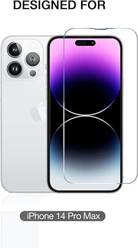 Miniatura 2 de Protector de pantalla de vidrio templado para iPhone 14 Pro Max (paquete de 3)  Funda protectora de vidrio templado para iPhone de 6.7 pulgadas de