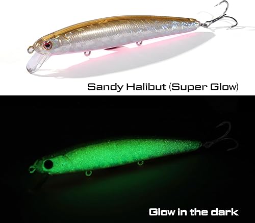 Miniatura 2 de LITTMA Señuelos de pesca de surf de California Señuelos de pesca de agua salada Jerkbait Crankbait Surf Minnow 110 - Sardina metálica Super Glow