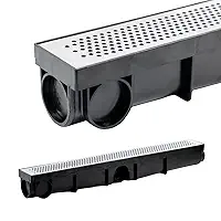 Ralo Linear invisível Oculto Inteligente Sifonado Grelha em Inox para Banheiro 6x50cm (Preto)