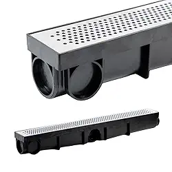 Ralo Linear invisível Oculto Inteligente Sifonado Grelha em Inox para Banheiro 6x50cm (Preto)