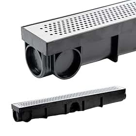 Ralo Linear invisível Oculto Inteligente Sifonado Grelha em Inox para Banheiro 6x50cm (Preto)