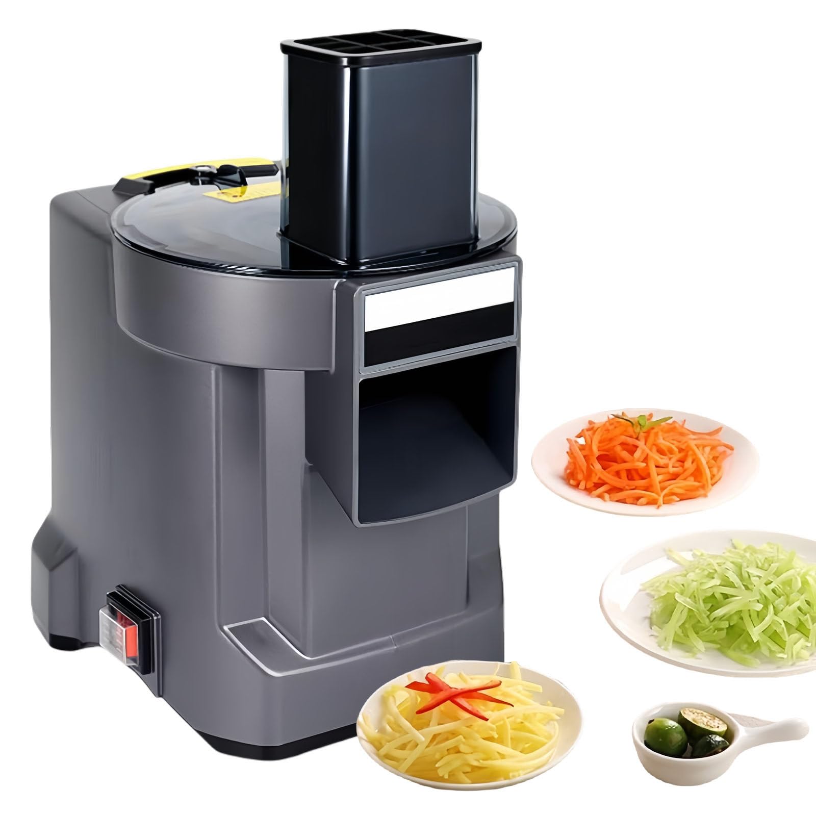 Tagliaverdure Elettrico, Affettatrice Commerciale per Frutta E Verdura, Apertura di Alimentazione di Grande Diametro 76×60 Mm, Robot da Cucina per Patate, Carote E Cipolle, 100 W.