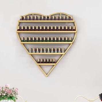Wall-Mounted Nail Polish Organizer Rack, Nail Polish Wall Rack, Aesthetic Display for Nail Polish, Multifunctional Beauty/Nail Shop Organizer HolderGold,1 Set
