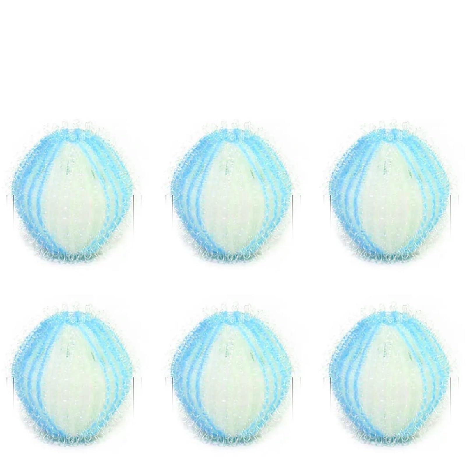 Tumble Dryer Balls, 6pcs Reusable Nylon Laundry Dryer Balls Hair r Catcher Lint Multicolor(Sky-blue White)