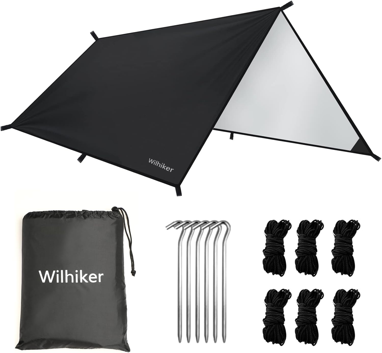 Tent Camping Tarp Hammock Rain Fly: Ultralight Tarps with 3000 PU Waterproof, Hammock Rainfly Sun-Proof Shade for Park Picnic Hiking Backpacking Fishing Outdoor Accessories, 10 x 10 ft