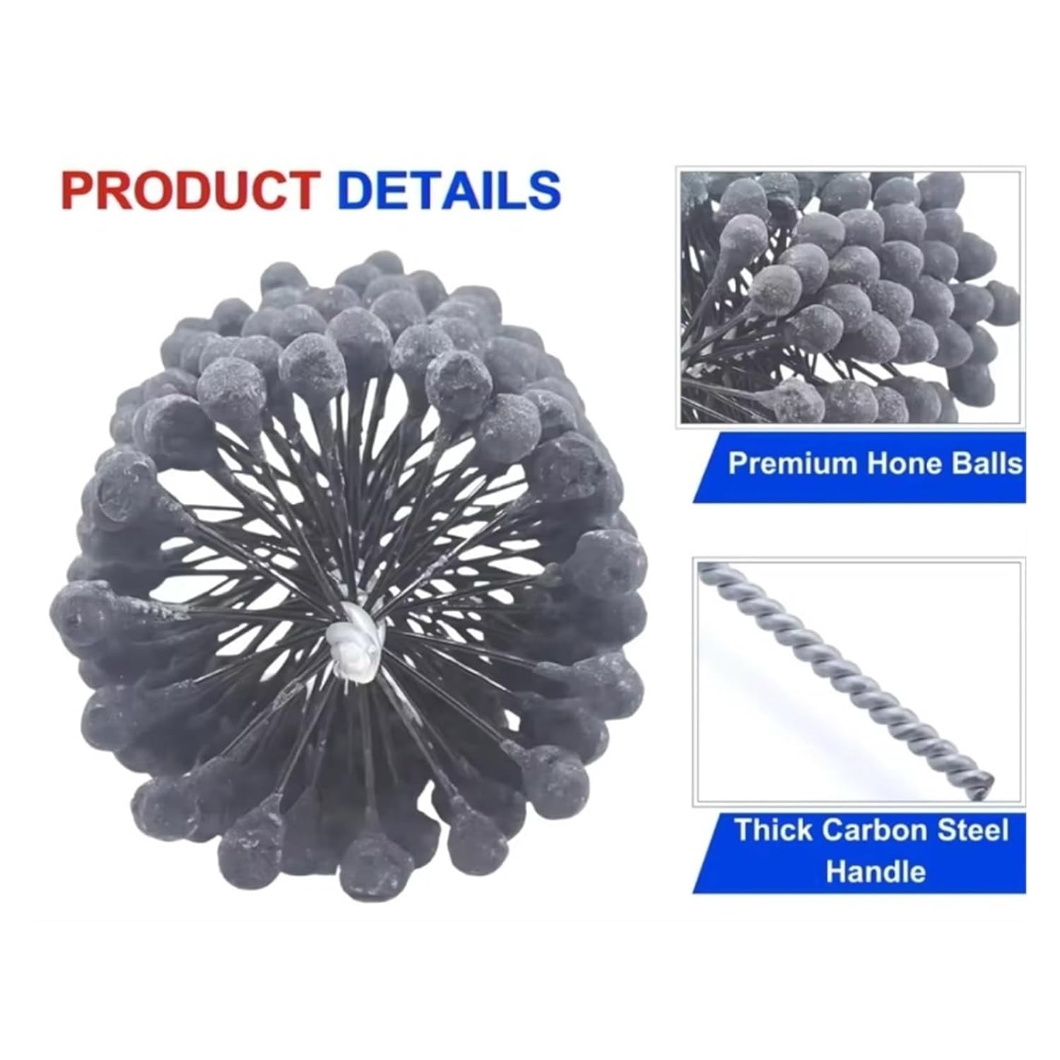 Cylinder Honing Ball Brushes 1pc Vehicle Engine Cleaning Polishing Brush Cylinder Honing Tool for Flex Deburring Valve Guides CNC Ball Hone(25x200mm)