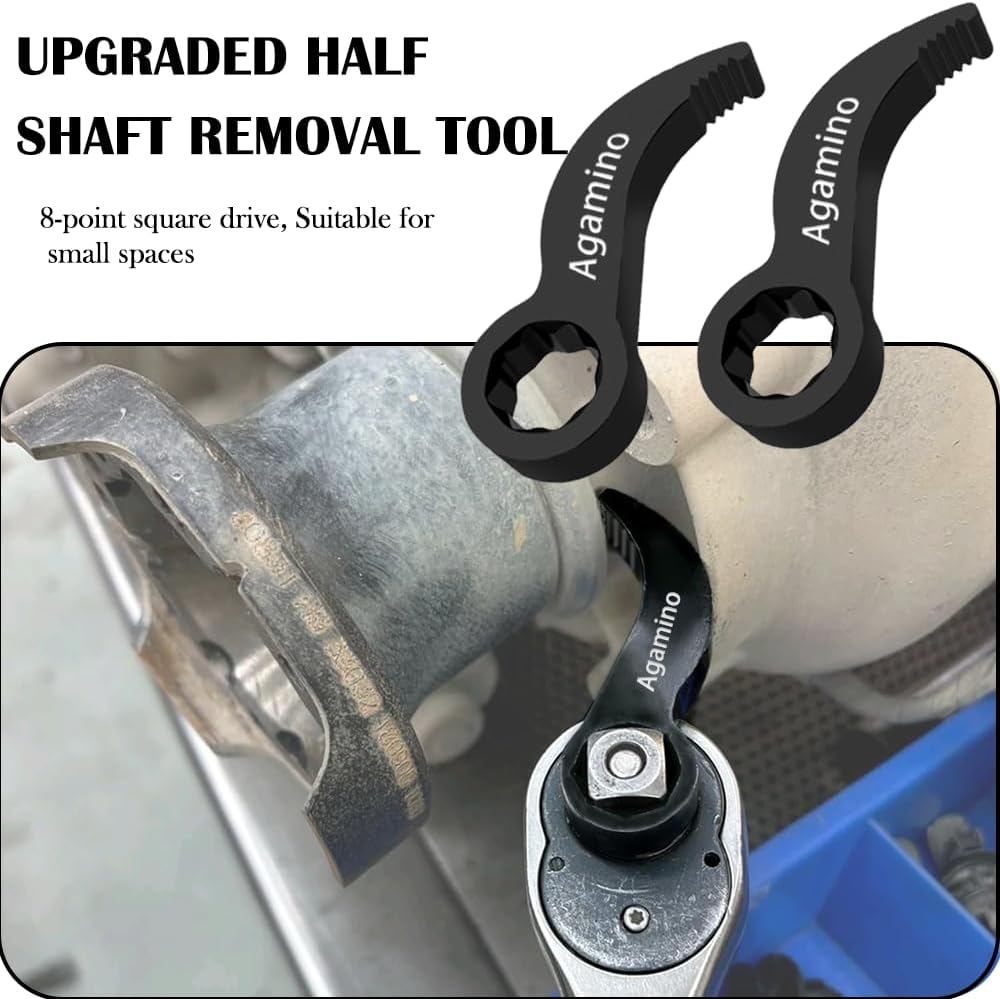 2PCS Pry Bar Wrench Adaptor Head, Crowbar Adapter Head Tool 1/2" Ratchet, Adjustable Angle Extra-Strong PryBar, Heavy-Duty Open-end Wrench Fit 1/2In Ratchet, Compact Pry Bar for Tight Spaces
