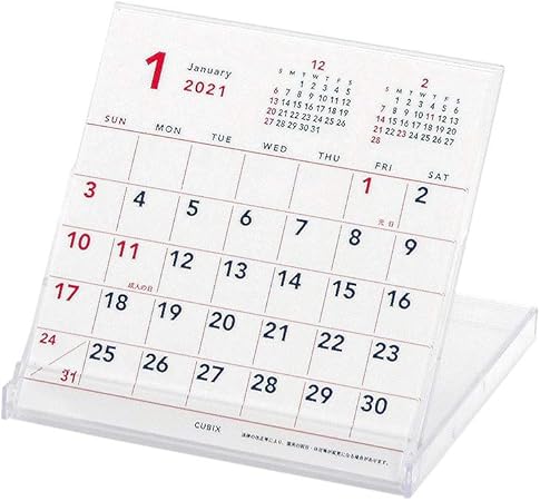 Amazon エムプラン キュービックス 2021年 カレンダー 卓上 ベーシック フロッピー 203401 01 ヨコ10 タテ10cm 文房具 オフィス用品 文房具 オフィス用品