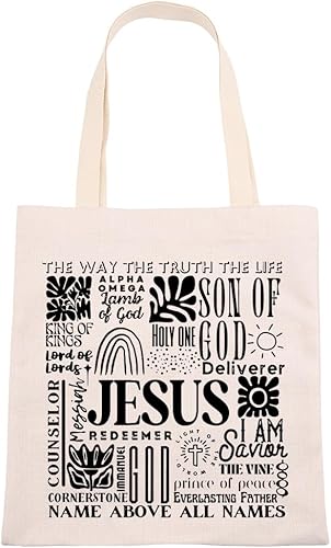 VAMSII Bolsas de mano de Jesús para mujer, regalos cristianos, versículo de la Biblia, bolsa de hombro, regalo religioso, bautismo, regalo de