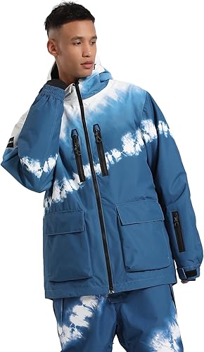 Miniatura 2 de Chaqueta de esquí para hombre, chaqueta de nieve impermeable para snowboard, chaqueta de nieve aislada a prueba de viento con capucha cálida