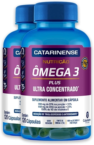 Kit 2 Ômega 3 Plus Ultra Concentrado Catarinense 120 Cápsulas