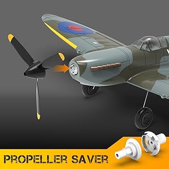 RC Plane 4CH RC Airplane Upgrade Spitefire V2 Fighter Remote Control Airplanes RTF Ready to Fly Sport Toy for Beginners Adult with Xpilot Stabilization System & One Key Aerobatic