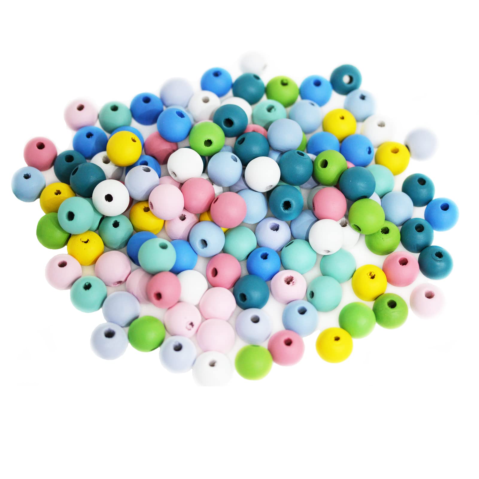 Perles en bois colorées 16 mm BetterJonny pour loisirs créatifs et bijoux - Lot de 200