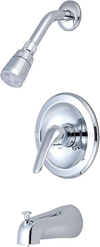 Olympia Faucets P-2000 - Juego de bañeraducha de un solo mango, acabado cromado