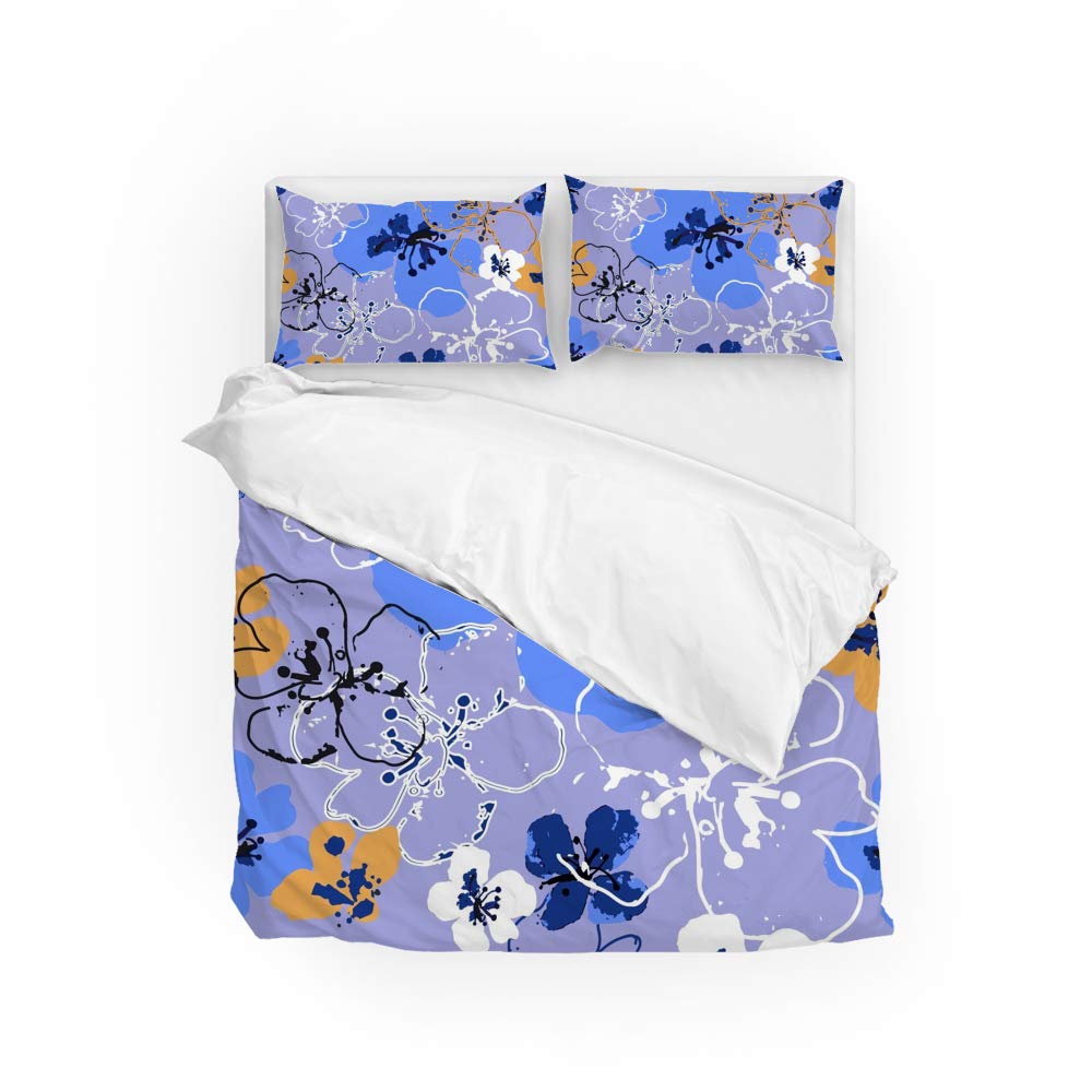 Housse de couette et taies d'oreiller super king polyester doux durable
