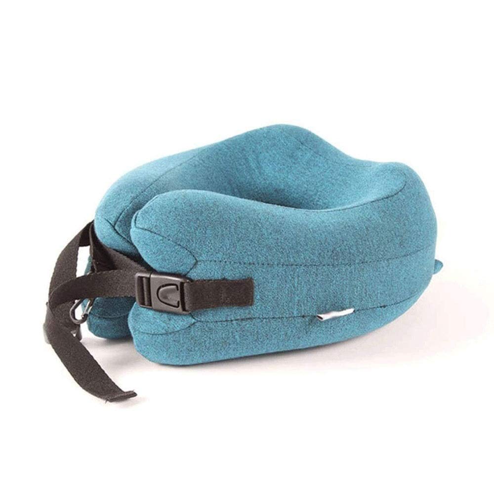 Kit per il sonno del cuscino del collo - Cuscino da viaggio in memory foam al 100%, borsa per il trasporto compatta, cuscino per il volo dell'aeroplano a forma di U, supporto per la testa a 360 gradi
