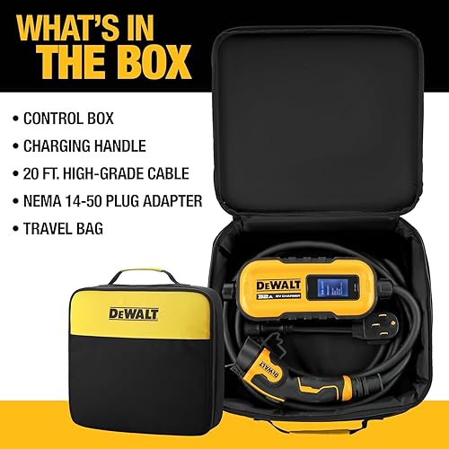 Miniatura 8 de DEWALT Cargador portátil de nivel 2 de 120-240 V para vehículo eléctrico (EV) de hasta 32 amperios, certificado CSA para interiores/exteriores,