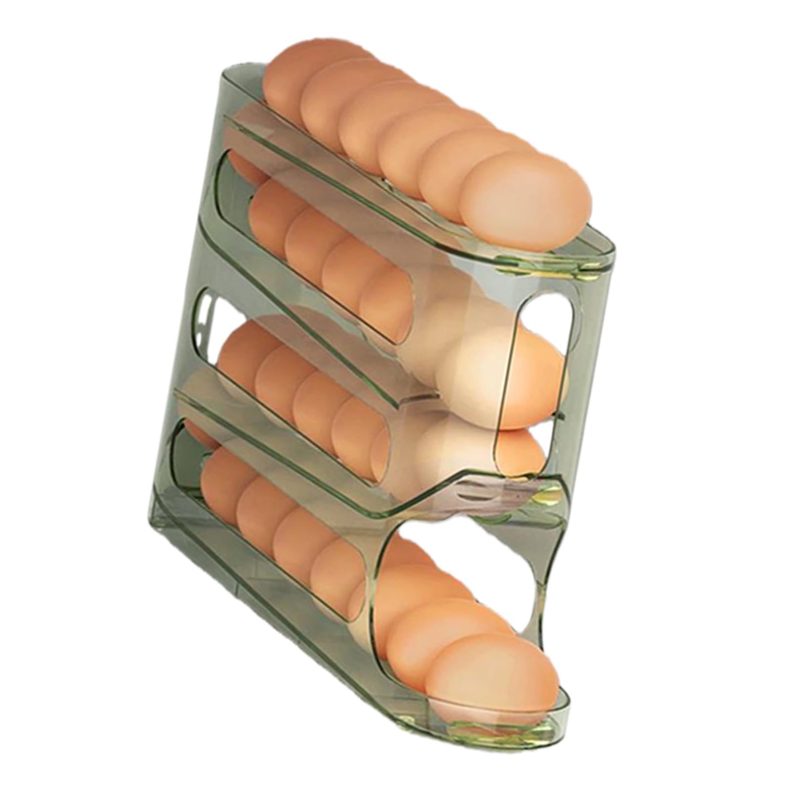 LUCKGONI 4 Tiers Eggs Holder Organizers With Slide For Efficient Refrigerator Storage And Space Saving