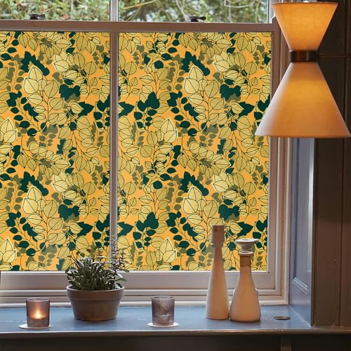 Vinilo decorativo de ventana 15.7x118in Boho amarillo miniatura 3