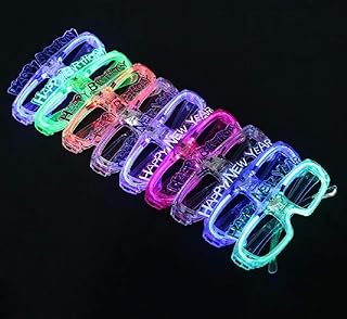 9-Pack LED Light Up Happy New Year Sunglasses Party Sunglasses Novelty Lighting Luminous HAPPY NEW YEAR Glasses Party Favors
