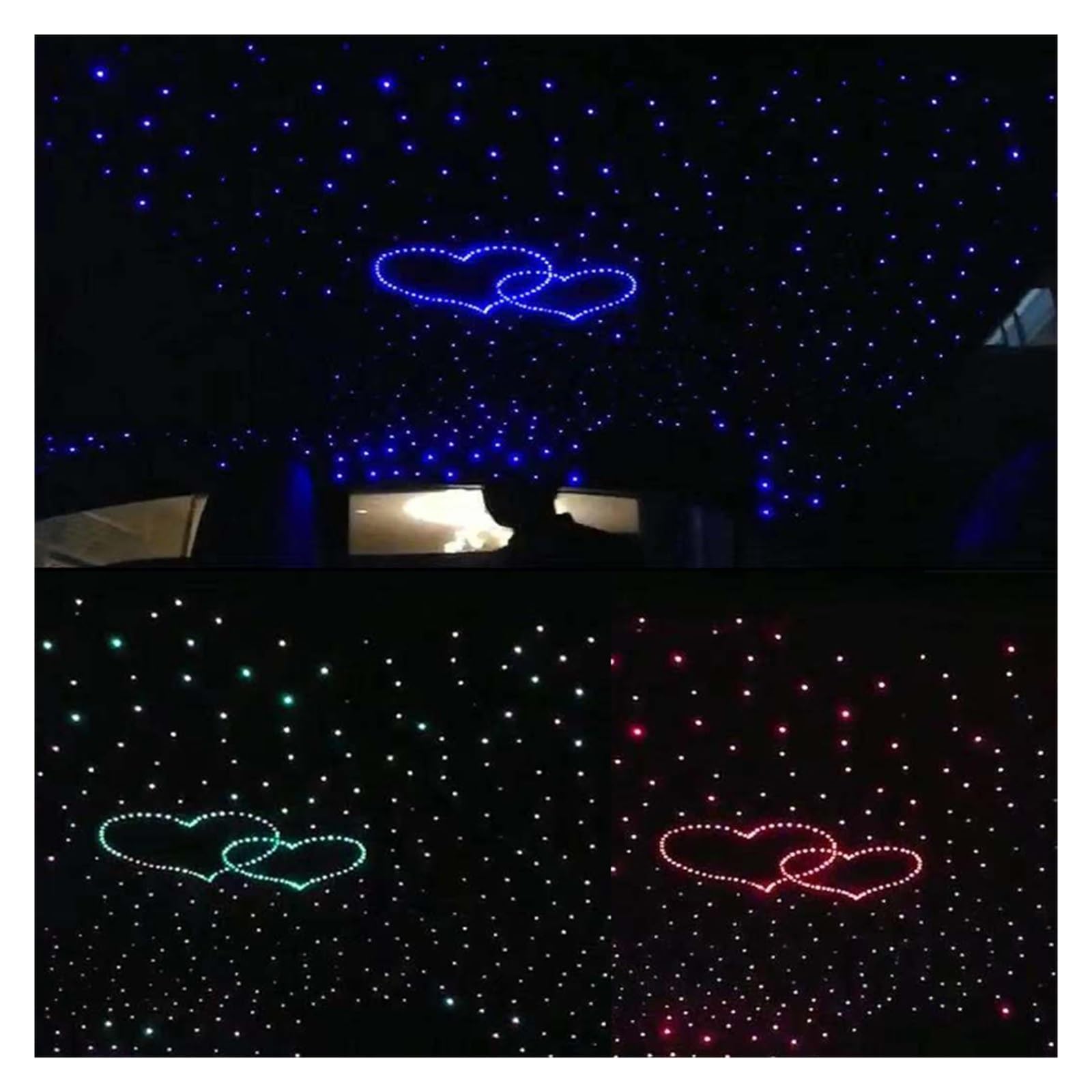 Oświetlenie Wnętrza Samochodu Wnętrze Samochodu LED Gwiaździste Niebo Lampy Sufitowe Lampa Samochodowa Dach Gwiazda Światłowód Sterowanie Blutooth DIY Modyfikacja 32 W(1000pcs 0.75mm 2m)