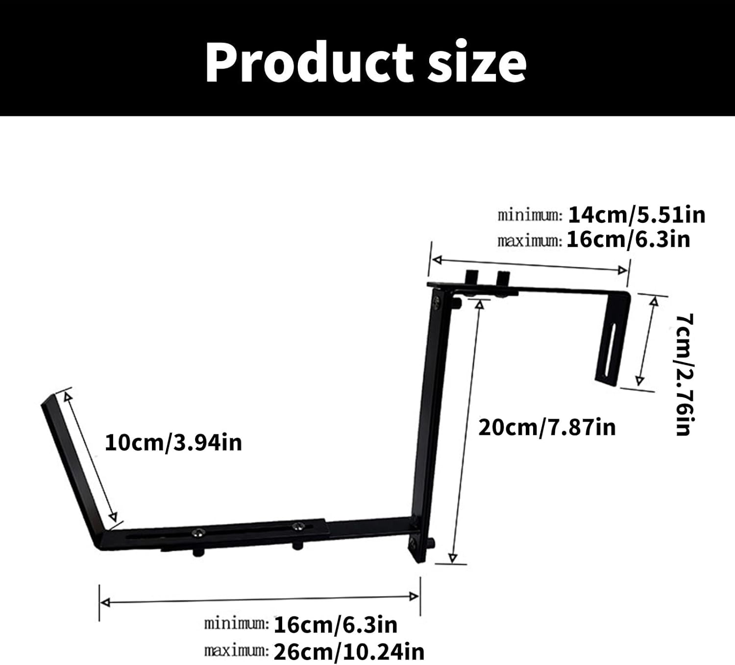 2/4Pcs Planter Brackets Adjustable Flower Box Brackets Window Box Brackets Outdoor Planter Hook For Fence Garden