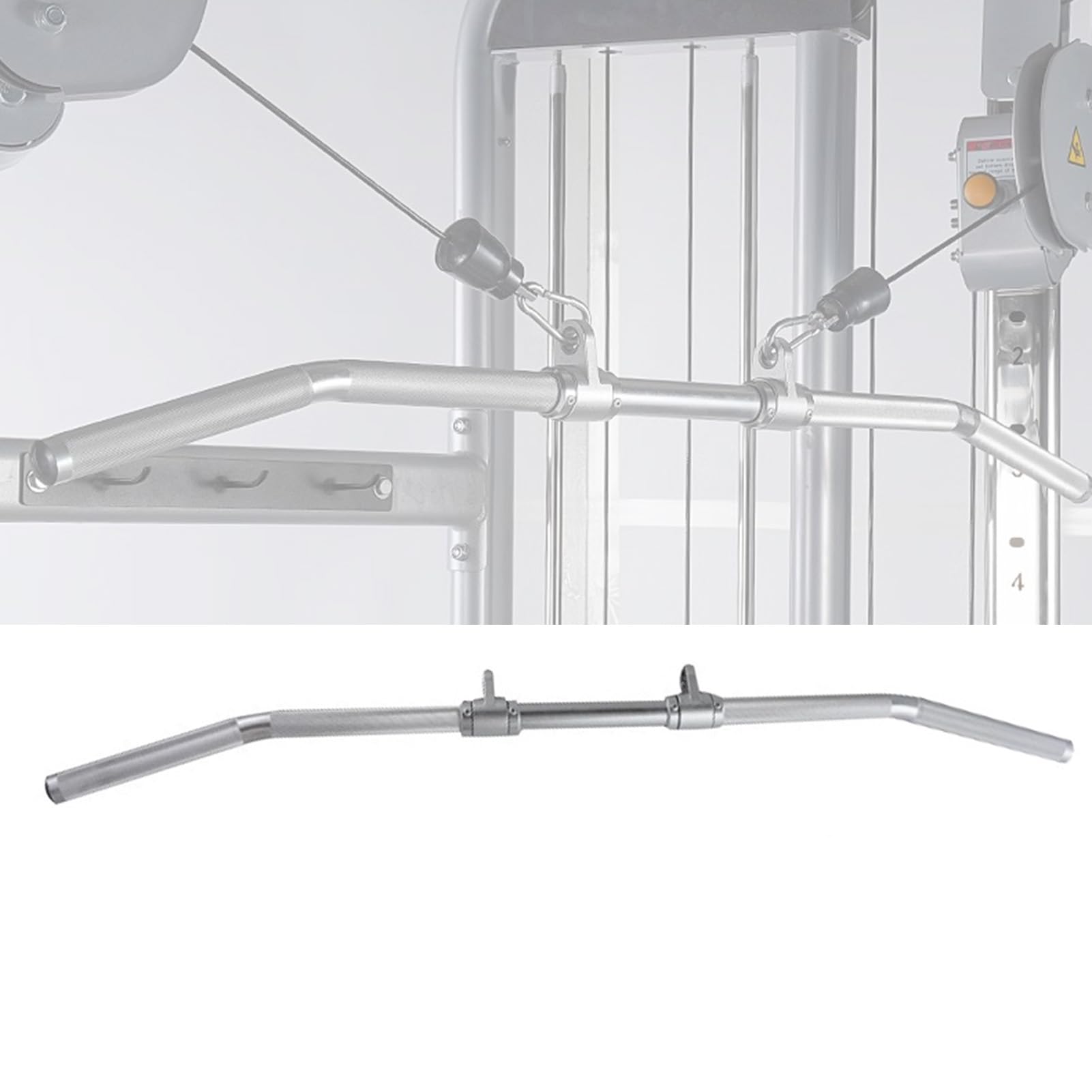 Obrotowy Drążek Do Podciąia, Antypoślizgowy Radełkowany Uchwyt, Aluminiowe Akcesoria Do Maszyn Kablowych, Trening Wyciskania Na Triceps, 47-calowy Sprzęt Fitness