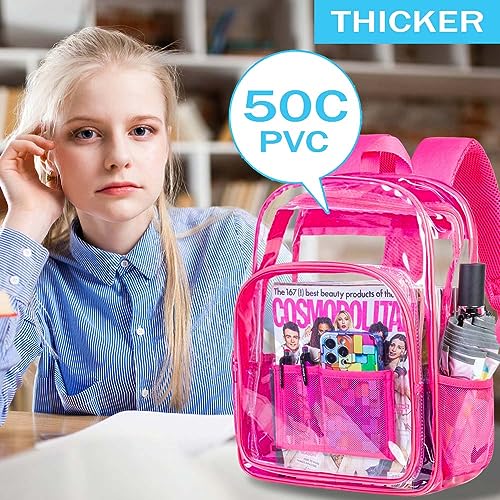 Image of AGSDON Clear Backpack, Heavy Duty Transparent Bookbag, See Through PVC Backpacks for Women Men