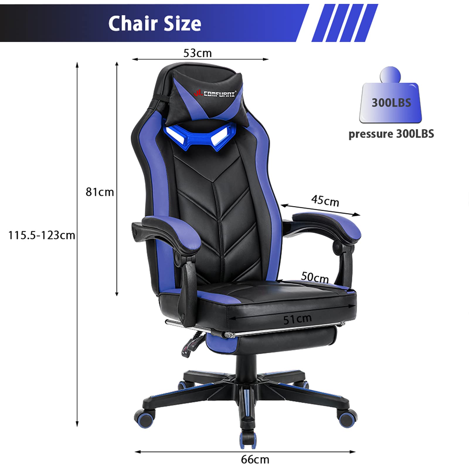 Jl comfurni gaming chair with footrest Clearance