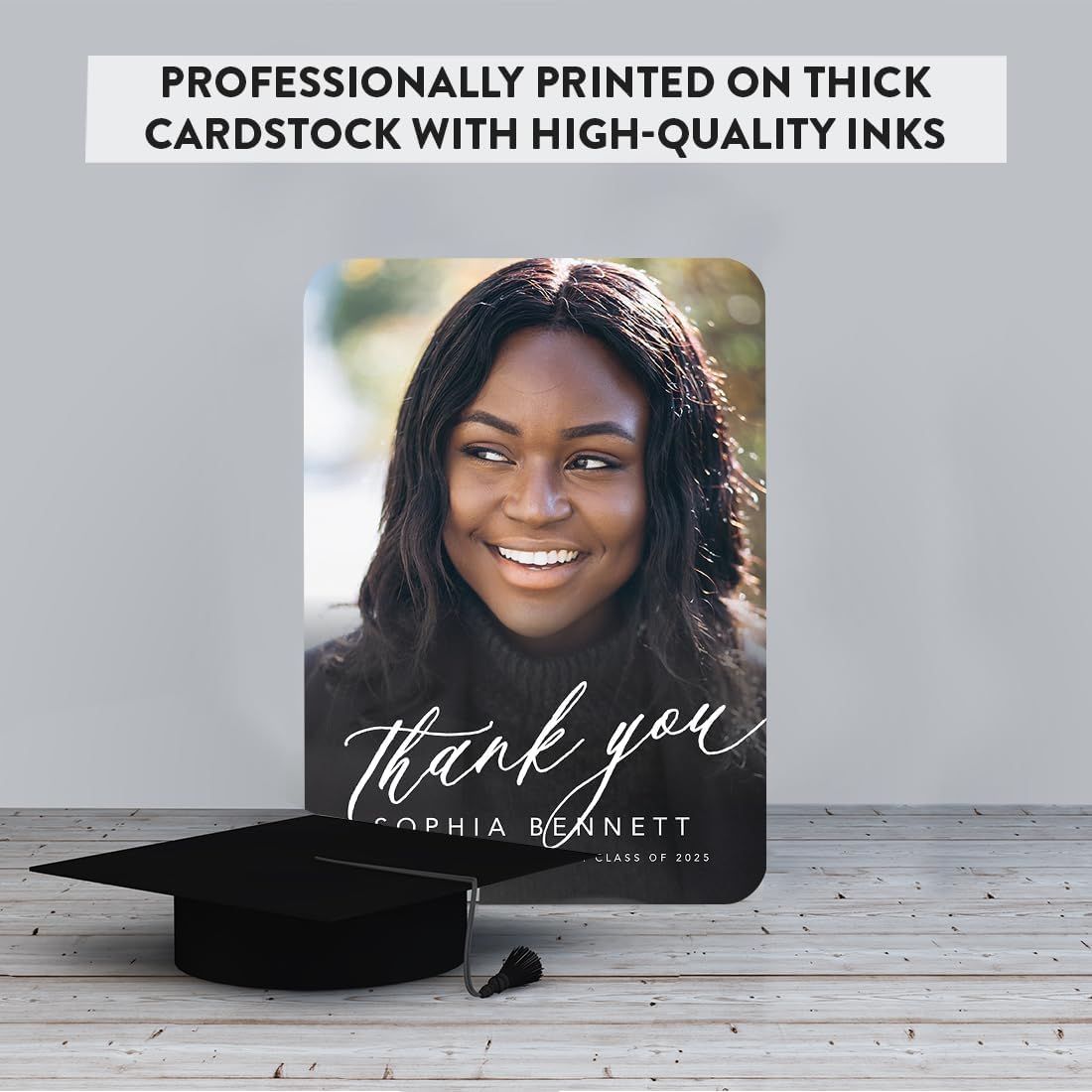 Andaz Press Script Thank You Cards, 24-Pack, 5 x 7-Inch, Premium Quality Cardstock, Blank Back, Customizable