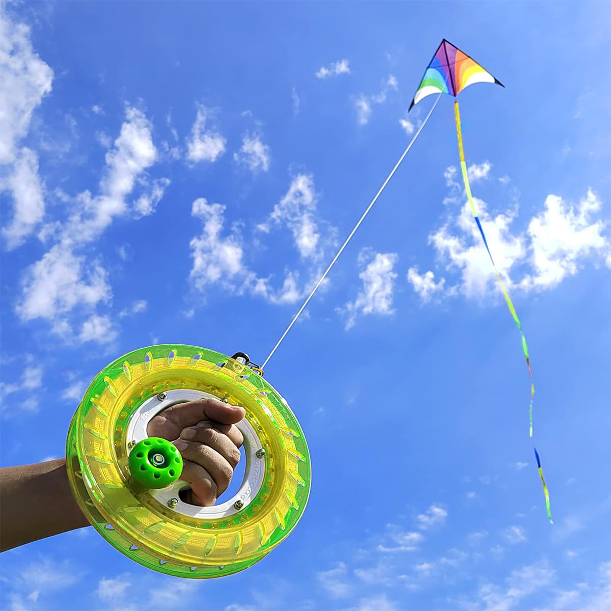 Namvo Enrouleur de Ligne de cerf-Volant pour Cerfs-Volants, prêt à Assembler, avec Ligne Robuste de 400 m et Clip, pour Les activités de Plein air de Tous âges, Facile à utilise