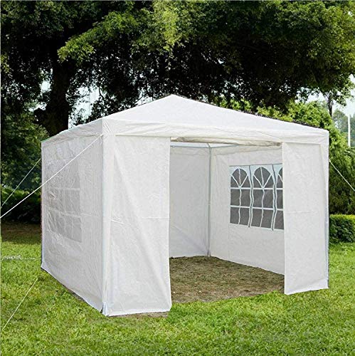 Gr8 Garden Gazebo with Sides Outdoor Waterproof Beach Party Festival Camping Tent Canopy Wedding Marquee Awning Shade 3mx3mx2.45m[White]