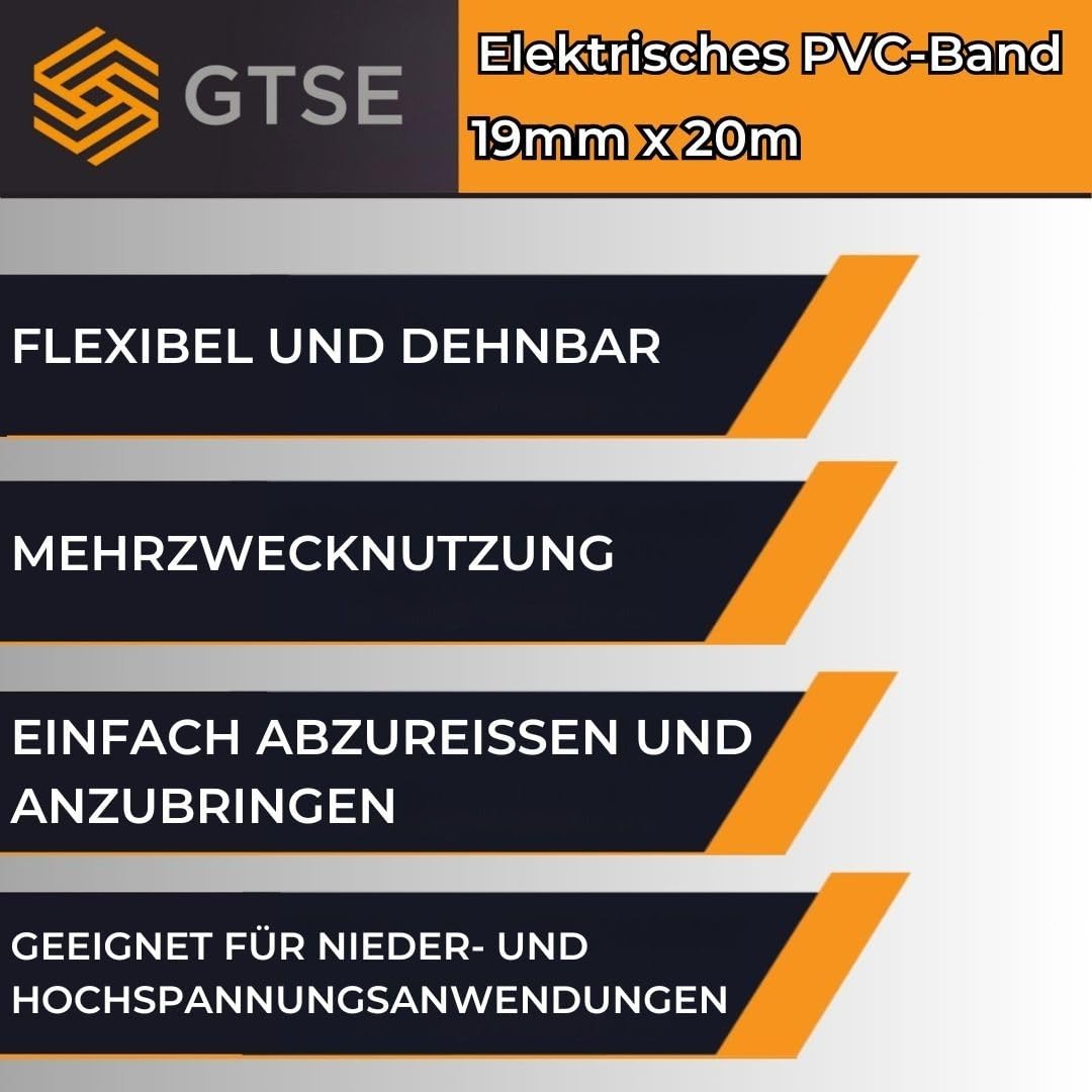GOCABLETIES Isolierband Weiß 19 mm x 20 m 250 Rollen | Strapazierfähig, selbstklebend, PVC, zum Schutz und Reparieren von Kabeln