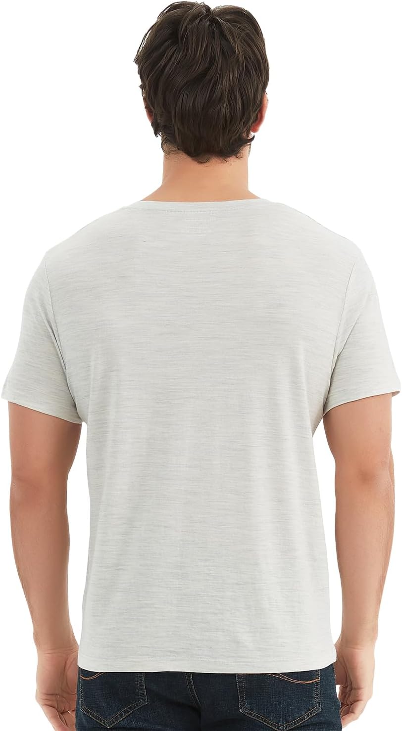 Men's 100% Merino Wool T-Shirt, Breathable Merino Undershirt, Base Layer for Men - Image 2