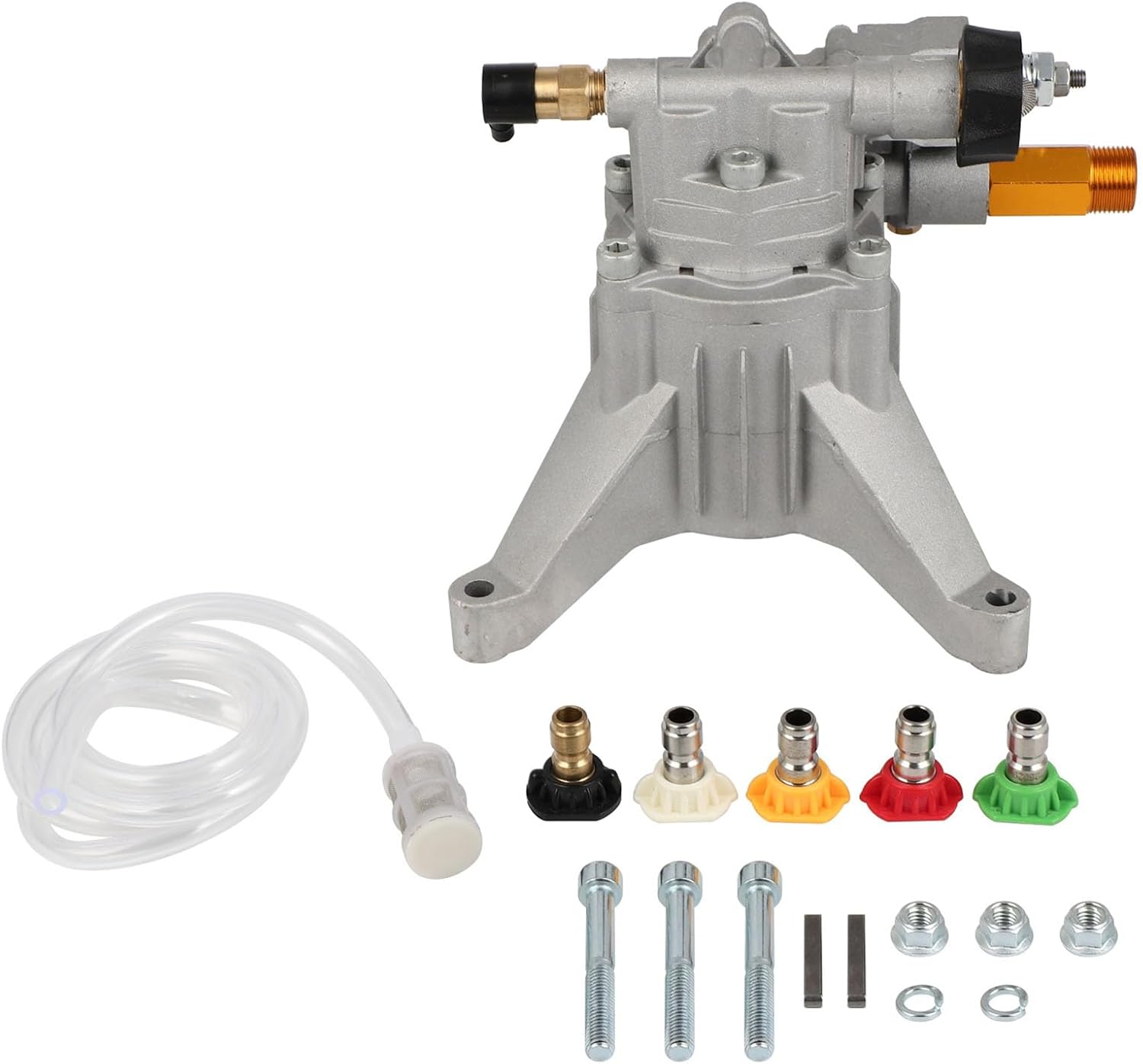 OCPTY Aluminum 7/8 Shaft Vertical Pressure Washer Pump 3000 PSI 2.5 GPM OEM; Replacement Pump for Power Washer, Replacement for Troybilt for Craftsman for Ryobi for honda Rear Facing Inlet/Outlet