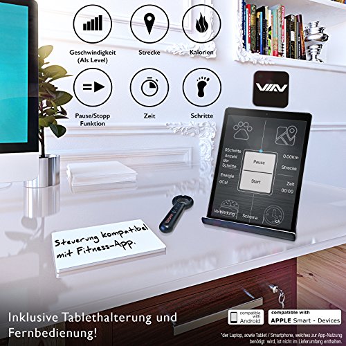 DESKFIT DFT200 Laufband für/unter Schreibtisch - fit und gesund im Büro & zu Hause. Bewegen und ergonomisches Arbeiten, Keine Rückenschmerzen - mit praktischer Tablet-Halterung, Fernbedienung und App - 6