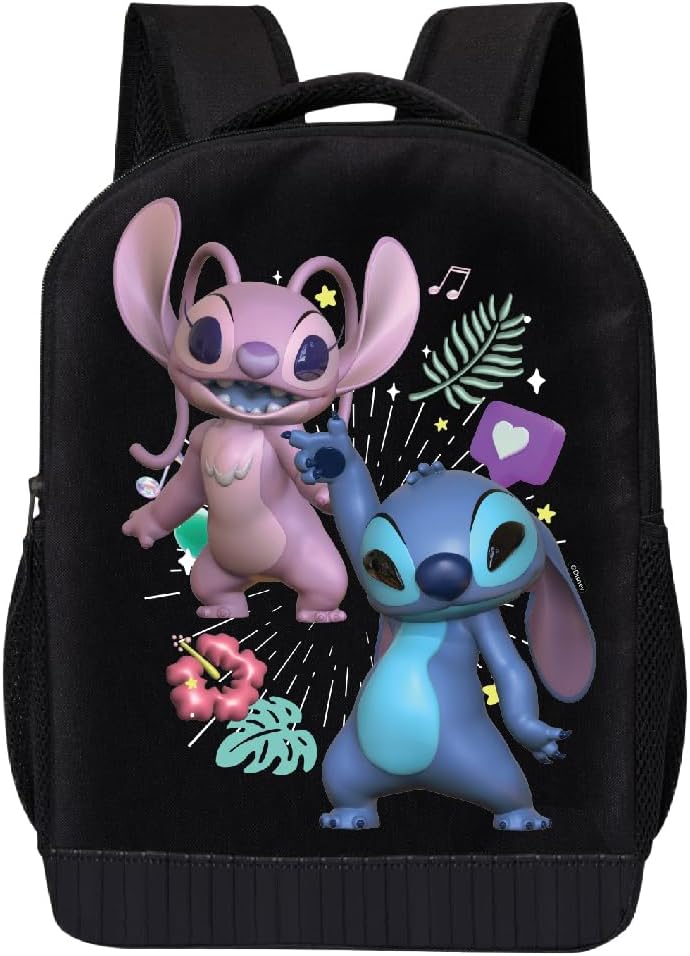 Disney Stitch Backpack for School - Cute Lilo and Stitch Travel Backpack Laptop Bag with Water Bottle Pocket for Boys, Girls and Toddlers (Dancing Stitch)