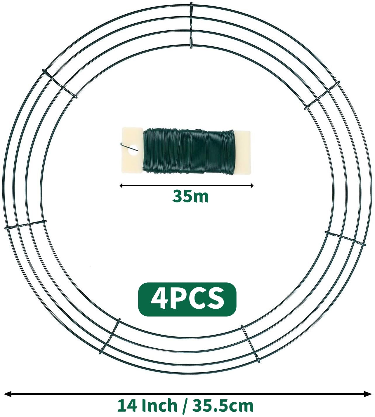 Draht Kranz Rahmen 35cm - 2 Stück Metallringe Für DIY Weihnachtskränze