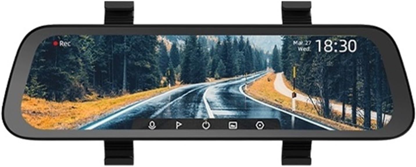 9,35-calowy pełnoekranowy widok z tyłu kamera na deskę rozdzielczą szeroki 1080P Auto Cam Mirror Car Recorder Stream Media DVR Nagrywanie W RozdzielczośCi Ultra Hd(Wide N Hardwire kit,32GB TF Card)