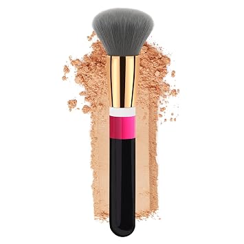 Powder Brush, Makeup Blush Brush, Ergonomic Handle with Aluminum & Wooden Construction for Bronzer, Blush, Contouring, Blending, Cream